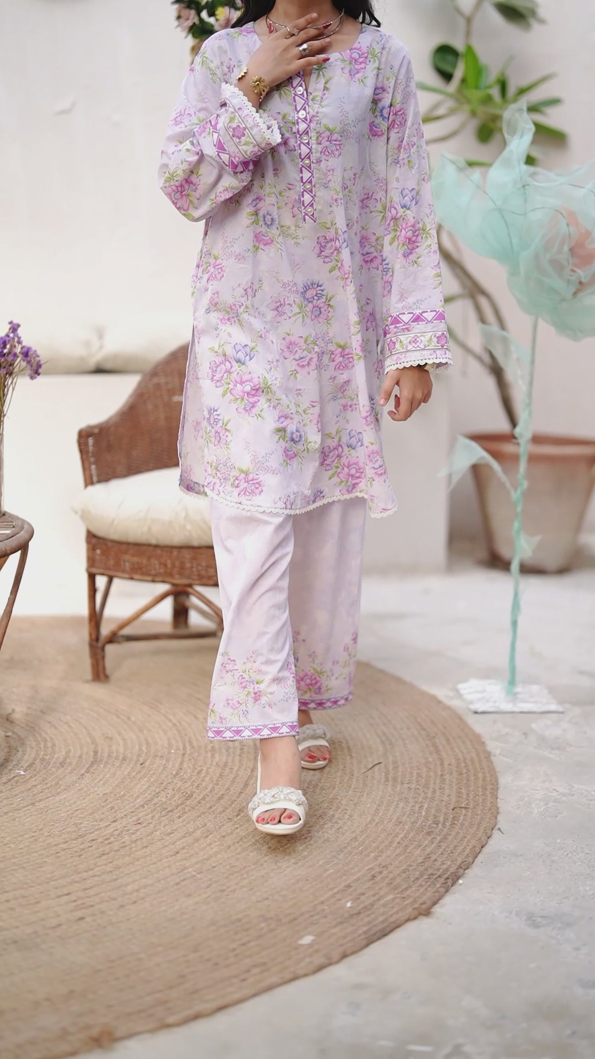 Floral Mist - 2 Pc Printed Lawn Co-Ord Set ( PL2P-3 )