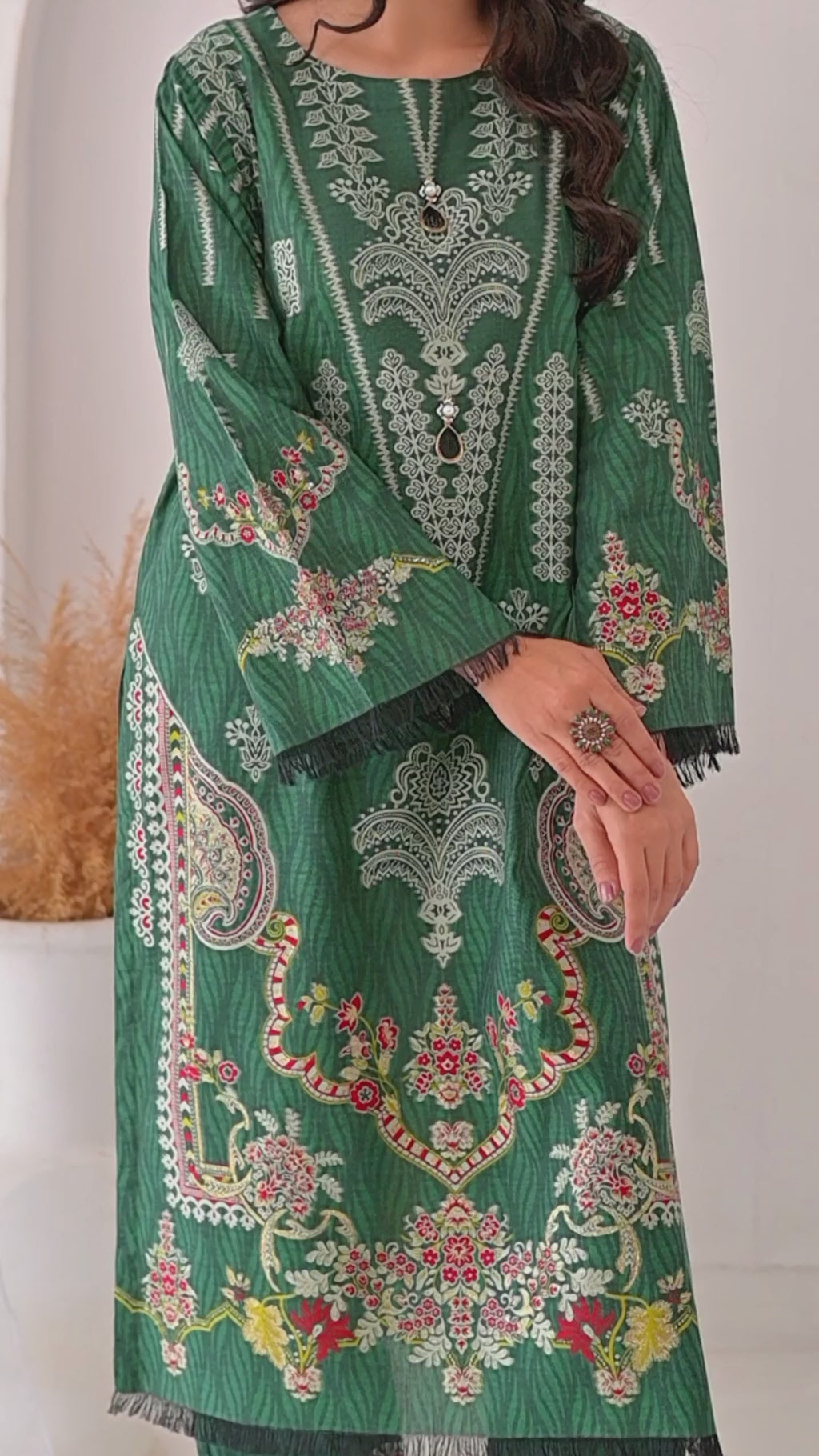 2 piece - Emerald Festive Jacquard. JRS2P-2