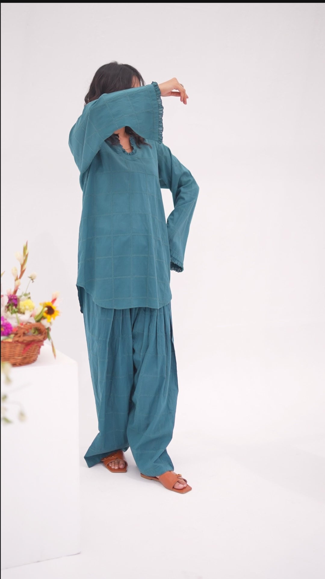 Nebula - Embroidered Soft Cotton Stitched 2-Piece Co-Ord Set