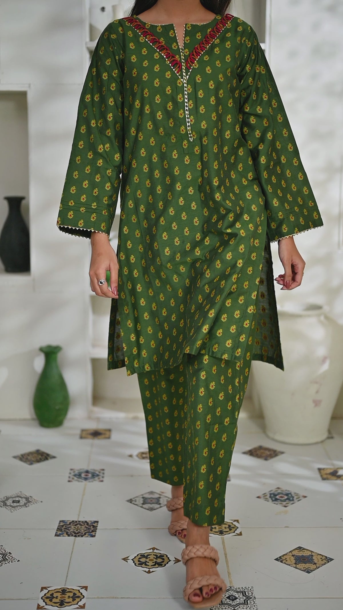 Emerald - Viscose Silk Jacquard 2Pc (JO2P-8)