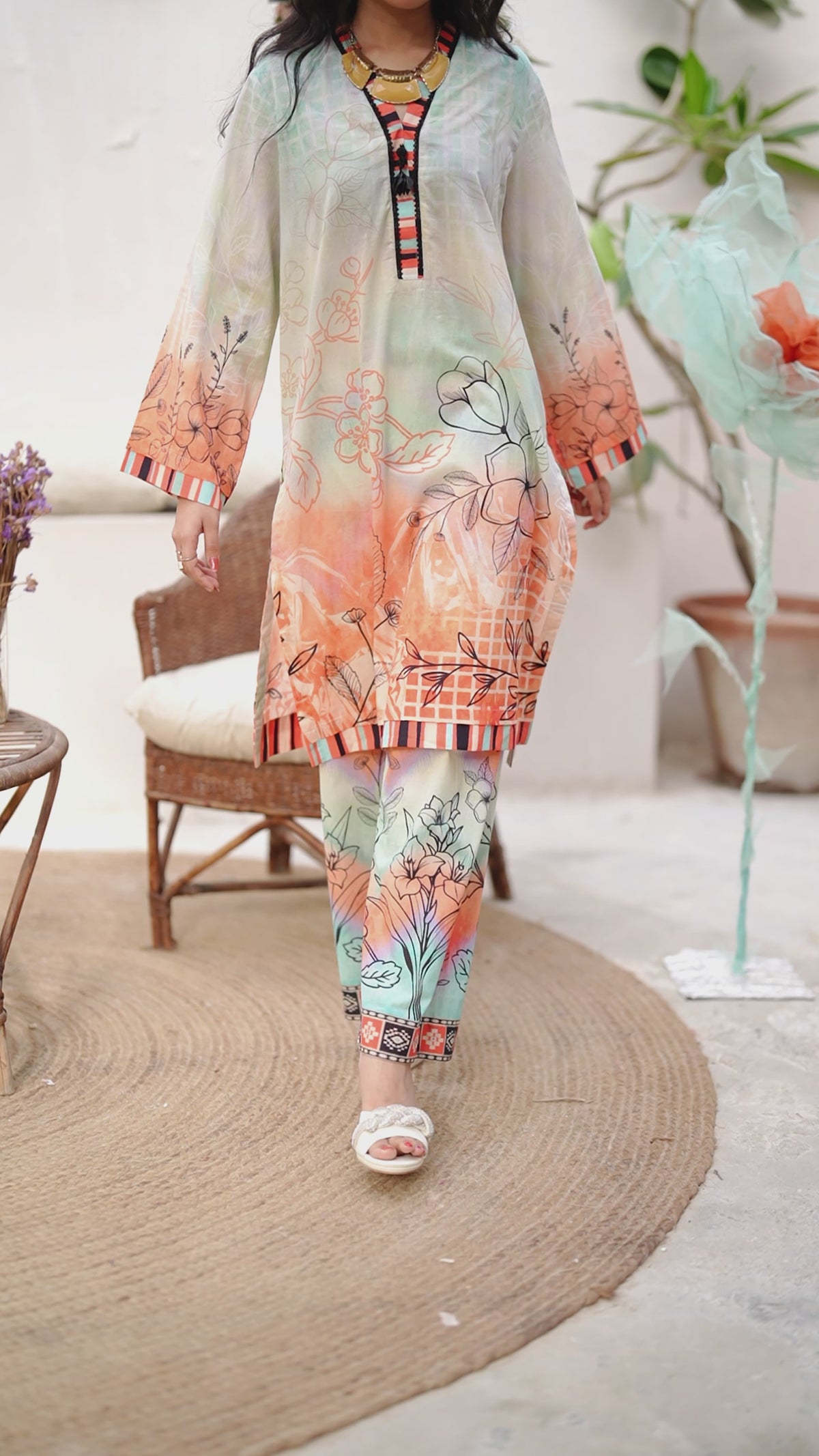 Artistic Gradient - 2 Pc Printed Lawn Co-Ord Set ( PL2P-1 )