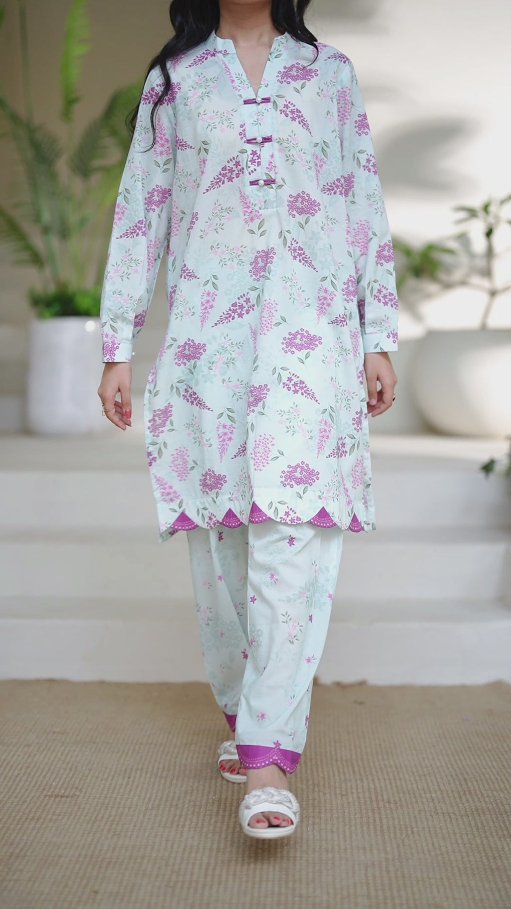 Mint Meadow - 2 PC Printed Lawn Co-Ord Set ( PL2P-4 )