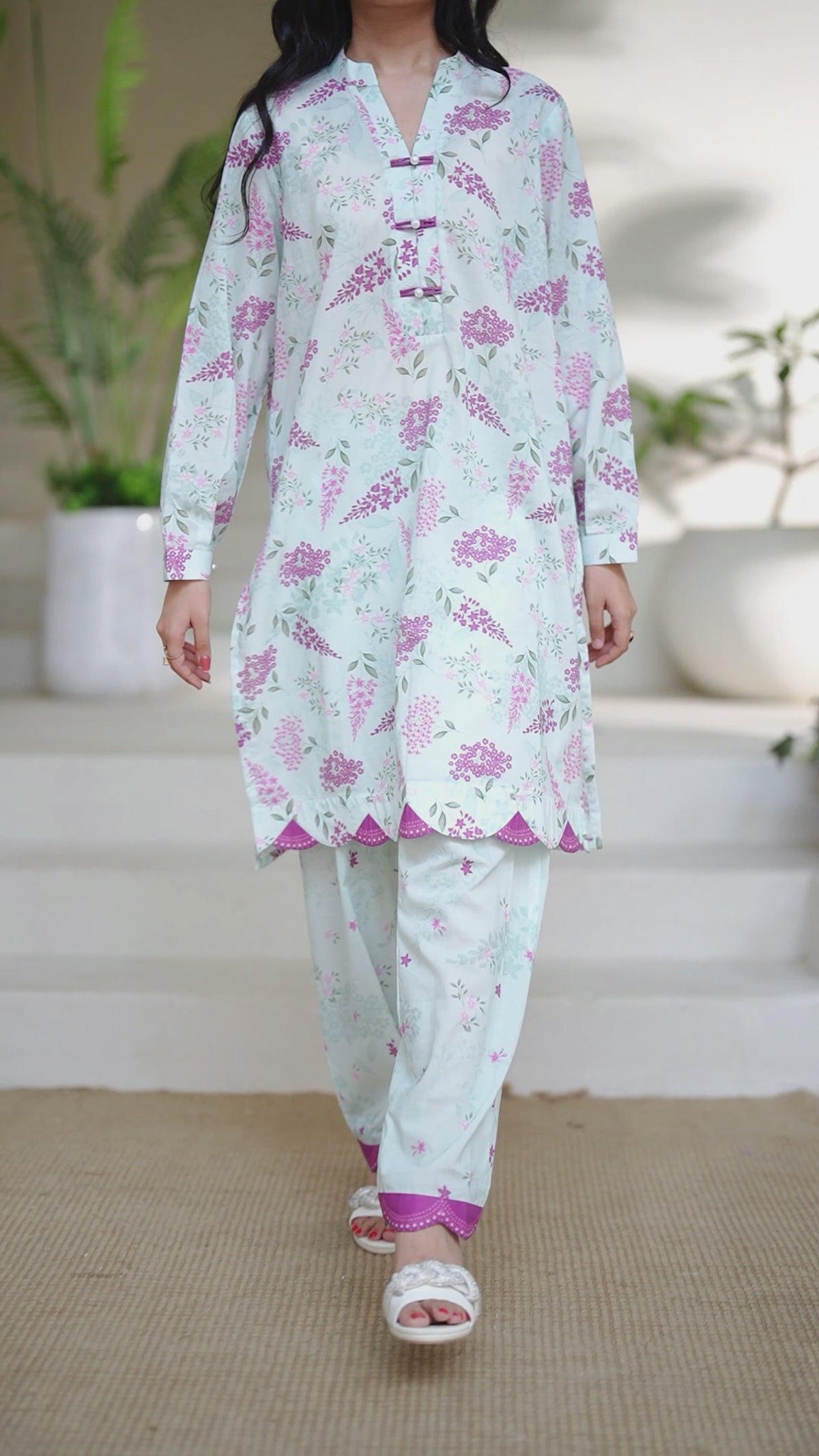 Mint Meadow - 2 PC Printed Lawn Co-Ord Set ( PL2P-4 )