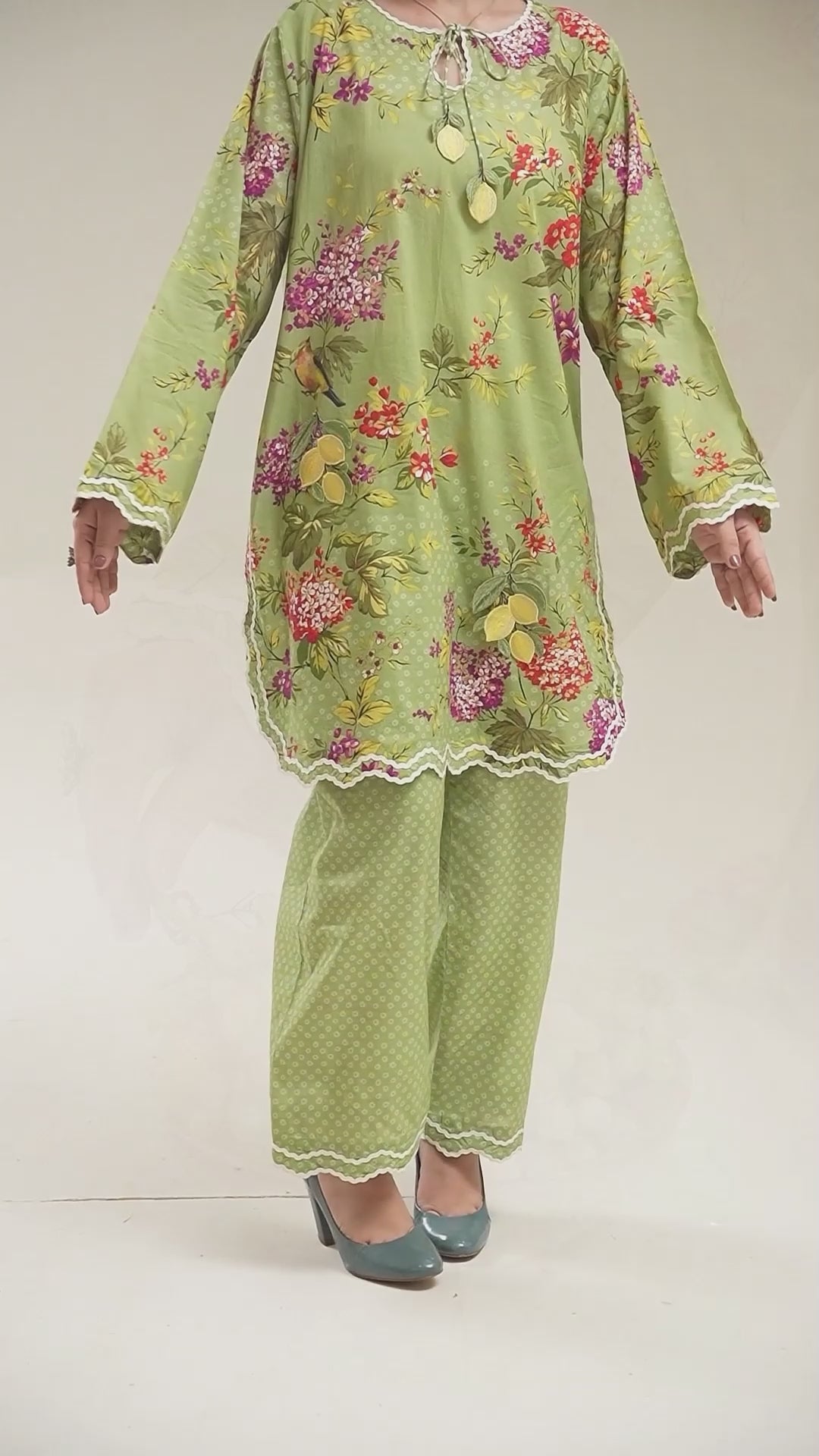 Lime Grove - 2 Pc Embroidered Lawn Co-Ord Set ( PLE2P-12 )