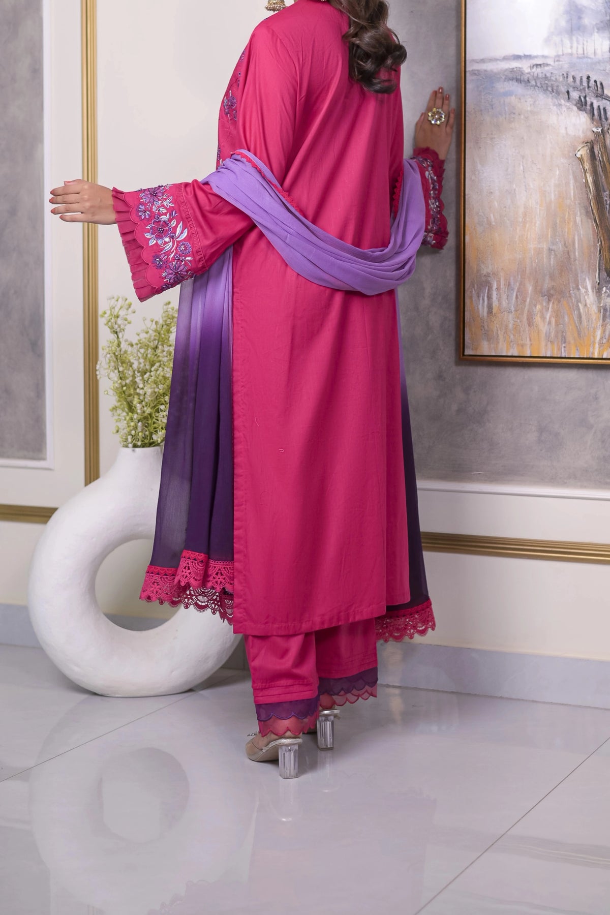 Rang-E-Meraas - 3 Pc Embroidered Lawn Suit ( LSE3P-05 )